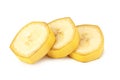 fresh sliced banana isolated on white background. Healthy food Royalty Free Stock Photo