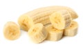 Fresh sliced banana isolated on white background. Healthy food Royalty Free Stock Photo