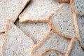 Fresh sliced bread in full frame macro photo Royalty Free Stock Photo