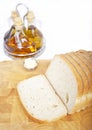 Fresh sliced bread with oil and vinegar Royalty Free Stock Photo