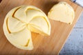 Fresh sliced butter on the wooden board Royalty Free Stock Photo