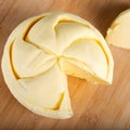 Fresh sliced butter on the wooden board Royalty Free Stock Photo