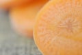 Fresh sliced carrot on wooden, decorate Royalty Free Stock Photo