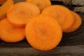 Fresh sliced carrots Royalty Free Stock Photo