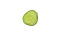 Fresh sliced cucumber. Close up. Isolated on white background. Royalty Free Stock Photo