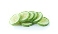 Fresh sliced cucumber on white background Royalty Free Stock Photo