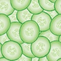 Fresh sliced cucumbers seamless pattern