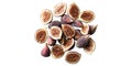 Fresh sliced figs cluster isolated on transparent background Royalty Free Stock Photo