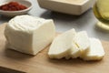 Fresh sliced halloumi Royalty Free Stock Photo