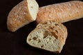 Fresh sliced italian Ciabatta bread on background Royalty Free Stock Photo