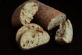 Fresh sliced italian Ciabatta bread on background Royalty Free Stock Photo
