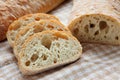 Fresh sliced italian Ciabatta bread on background Royalty Free Stock Photo