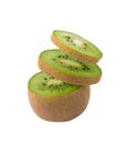 Fresh sliced kiwi fruit with clipping path Royalty Free Stock Photo