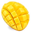 Fresh sliced mango isolated on white background. exotic fruit. clipping path Royalty Free Stock Photo