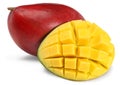 Fresh sliced mango isolated on white background. exotic fruit. clipping path Royalty Free Stock Photo