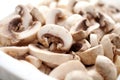 Fresh sliced mushrooms