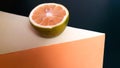 Fresh sliced orange fruits with beautiful pattern colourful background
