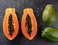 Fresh sliced papaya