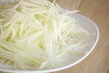 Fresh sliced papaya for Somtum thai, Closeup Thai papaya salad