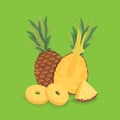 Fresh sliced pineapple illustration