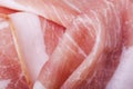 Fresh sliced prosciutto closeup. Can be used as a background Royalty Free Stock Photo