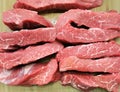 Fresh sliced raw beef steak for sale Royalty Free Stock Photo