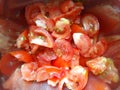 Fresh sliced tomatoes. Royalty Free Stock Photo