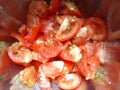 Fresh sliced tomatoes. Royalty Free Stock Photo