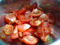 Fresh sliced tomatoes. Royalty Free Stock Photo