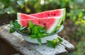 Fresh sliced watermelon Royalty Free Stock Photo