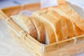 Fresh sliced white bread in basket Royalty Free Stock Photo