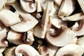 Fresh sliced white mushrooms background Royalty Free Stock Photo