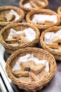 Fresh sliced wholewheat bread in baskets Royalty Free Stock Photo