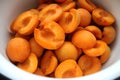 Fresh slices of apricot. Royalty Free Stock Photo