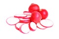 Fresh slised and whole radish Royalty Free Stock Photo