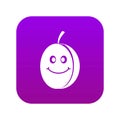 Fresh smiling plum icon digital purple