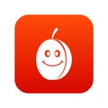 Fresh smiling plum icon digital red