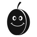 Fresh smiling plum icon simple