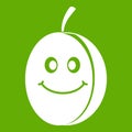 Fresh smiling plum icon green