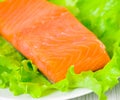 Fresh smoked salmon fillet Royalty Free Stock Photo