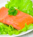 Fresh smoked salmon fillet Royalty Free Stock Photo