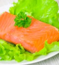 Fresh smoked salmon fillet