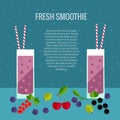 Fresh smoothie flat concept