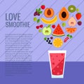 Fresh smoothie flat concept