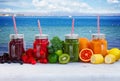 Fresh smoothy drink with igredients Royalty Free Stock Photo