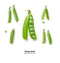 Fresh snap peas isolated Royalty Free Stock Photo