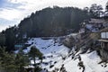 Fresh snow covered valley and housea in Himalaya