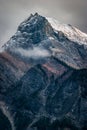 Fresh snow on a mountain peak in the Canadian Rockies, British C Royalty Free Stock Photo