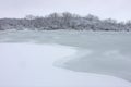 Fresh Snowfall over Lake Royalty Free Stock Photo