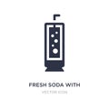 fresh soda with lemon slice and straw icon on white background. Simple element illustration from Drinks concept Royalty Free Stock Photo